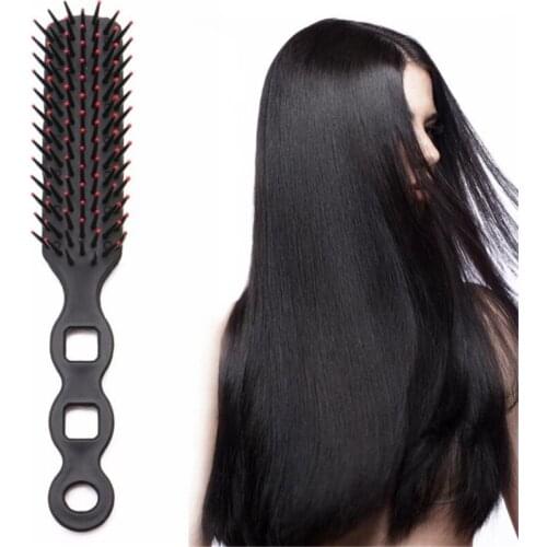 Black Professional Salon Hairdressing Cushion Massage Plastic Hair Comb Anti-static Hair Styling Tools