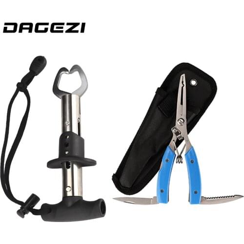 DAGEZI Multi-Functions Fishing Plier Hook Remove Stainless Steel Fishing Grip Fishing Tool Set Fish Controller Line Cut Pliers