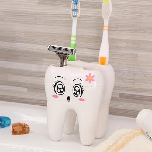 Storage Holder White Lovely Cartoon Toothbrush Holder For Bathroom Sanitary Ware Storage Rack Housekeeping & Organizers 19JAN23