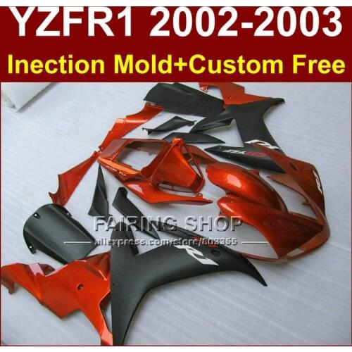 Red black body repair parts for YAMAHA YZFR1 2002 2003 fairing kit yzf r1 YZF1000 02 03 bodyworks aftermarket+7gifts