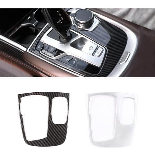 For BMW 7 Series G11 G12 2016 2017 2018 2019 2020 Car Carbon Texture Center Control Gear Shift Panel Frame Cover Protective Trim