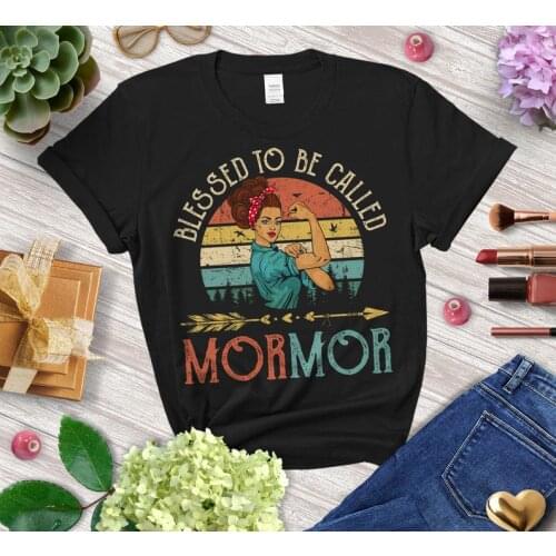 Blessed Mormor Called RetroT-Shirt Vintage Gift Idea for Grandma at Mothers Day Birthday Anniversary O neck 100% cotton y2k