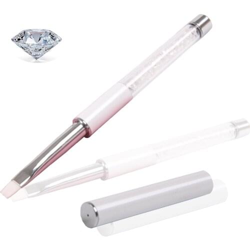 BQAN White Snow Nail Tool Gel Brush with Rhinestone Nail Supplies 4