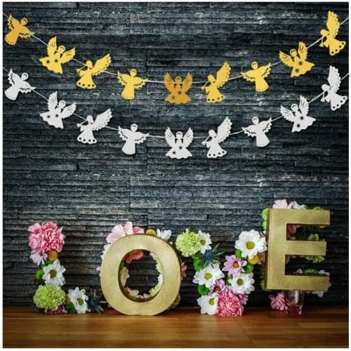 1pcs 3M Angel Paper Garlands Christmas Decoration Creative Curtain Bunting Home Christmas Party New Year Banner Hanging
