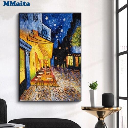 5d diy painting Van Goghs famous painting outdoor cafe full square/round drill diamond painting mosaic diamond home deco GG5506