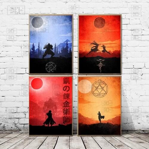 Canvas Painting Fullmetal Alchemist Anime Poster Modern Home Decoration Wall Art Pictures for Kids Room Japanese Cartoon Poster