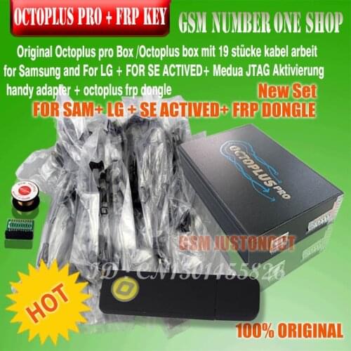 Octoplus Pro Box + Cable + Adapter Set ( Activated for Samsung + LG + eMMC/JTAG + Unlimited Sony Ericsson+ FRP Dongle