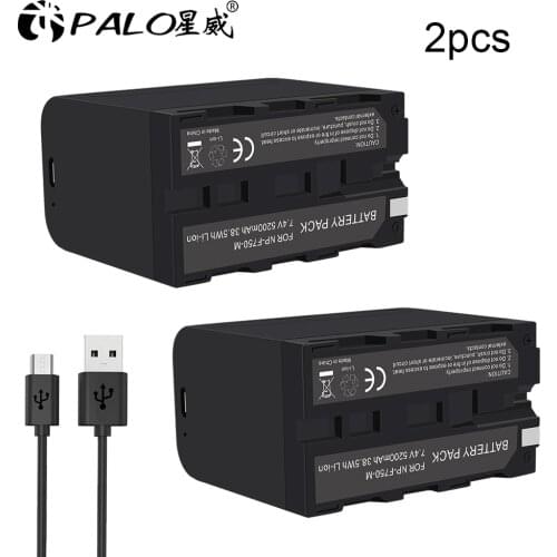 1-4PCS PALO USB Output 7.4V 5200mAh Lithium battery NP-F750 Battery for Sony Camera Battery FOR F750 Digital camera Batteryies