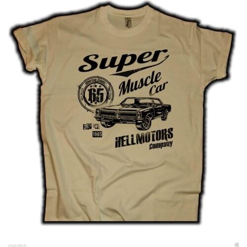 Fashion Men T Shirt Free Shipping Pontiac US Car Hot Rod T-Shirt Khaki V8 Cruiser Shirt Old School Classic Car Summer T-shirt