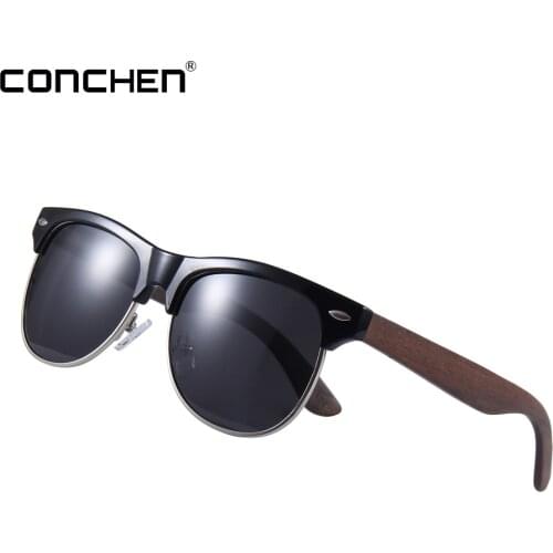 CONCHEN fashion bambu sunglasses oculos de madeira men women wooden sun glass retro vintage polarized eyewear wood glasses