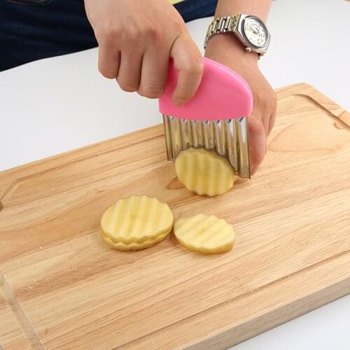 New Hot Sale Knife Accessories Stainless Steel Wavy Cutter Potato Chips Making Peeler Cutter Vegetable Kitchen Knives Fruit Tool