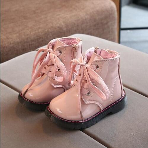 Autumn Winter Girls Boys Martin Boots Fashion Brand Kids Leather Boot Girls Zipper Soft Casual Sneakers