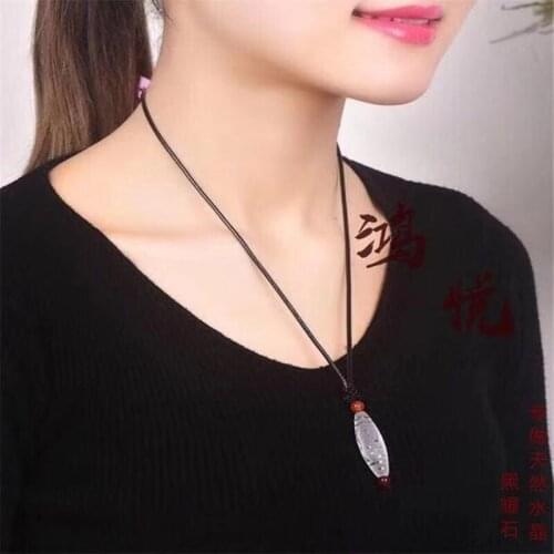 Tibetan-style Multiple patterns dzi Beads Necklace White Crystal Beads Carved Pendant Necklace Lady Amulet Necklace Jewelry