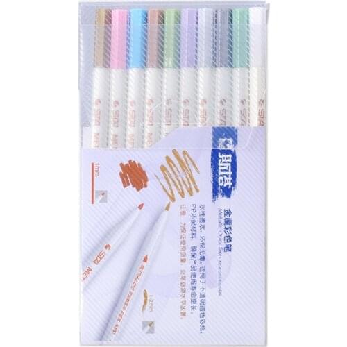 10 Colors Epoxy Resin Highlights Metallic Permanent Marker Craft Outline Pearlescent Drawing Pen Resin Coaster Paint Pen
