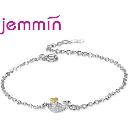 New Fashion Top Quality 925 Sterling Silver Adjustable Bracelet Animal Dolphin With Sweet Woman Girls Festival Party Gift