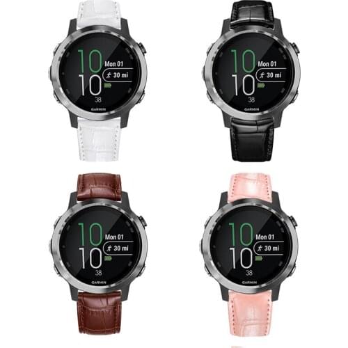 Quality Leather Watch Band Strap for Garmin Forerunner 645 645M 245 245M for Venu Sq/ Vivomove HR Replacement band 20mm 22mm