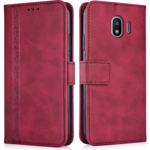 Luxury Flip Wallet Leather Case for Samsung Galaxy J4 2018 J400 J400F SM-J400F Magnetic Book Protect phone back Cover