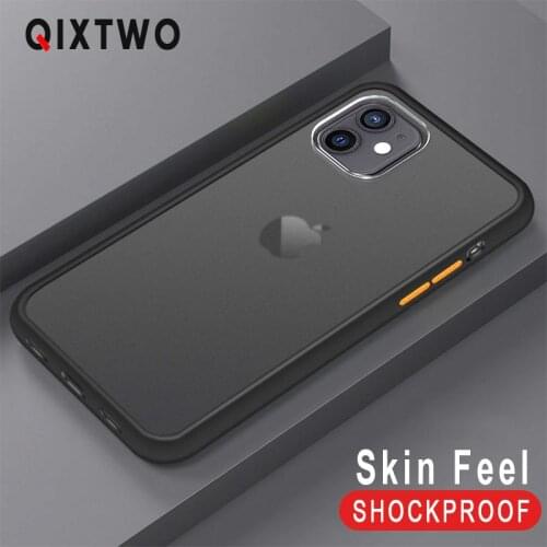 Luxury Matte Silicone Shockproof Transparent Phone Case For iPhone 11 12 Pro Max Mini X Xs XR 7 8 Plus SE 2020 Bumper Hard Cover