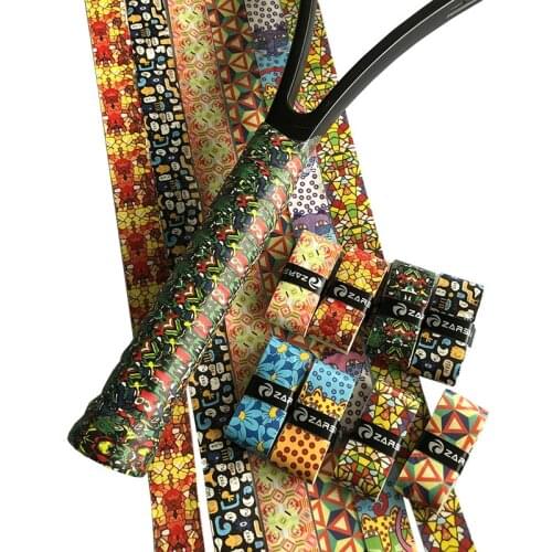 2pcs Retail ZARSIA 3D Colorful Tennis Grips Rackets Printing tennis overgrips sticky Badminton Racquet Replacement Grips