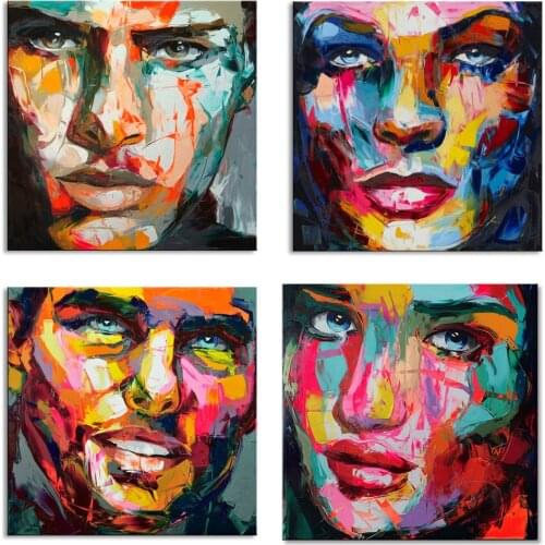 Handmade Knife Painting Abstract Face Painting Impasto Figure Canvas Wall Art Decoration For Home FP-004