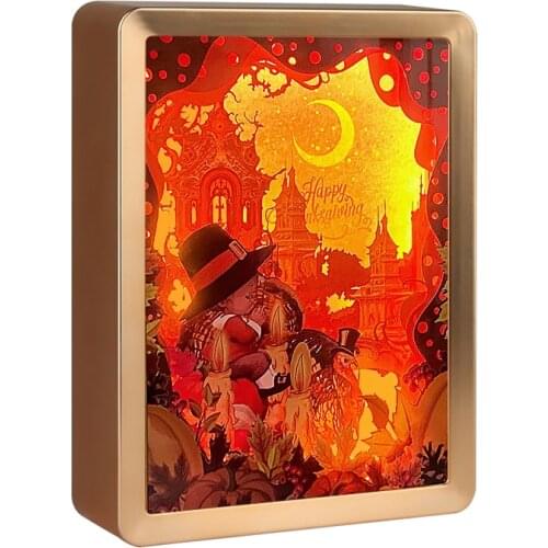 Seven-Layer Picture Photo ABS Plating Frame Wall Canvas Oil Painting LED Light Strip DIY Paper Carving Lamp For Home Decoration