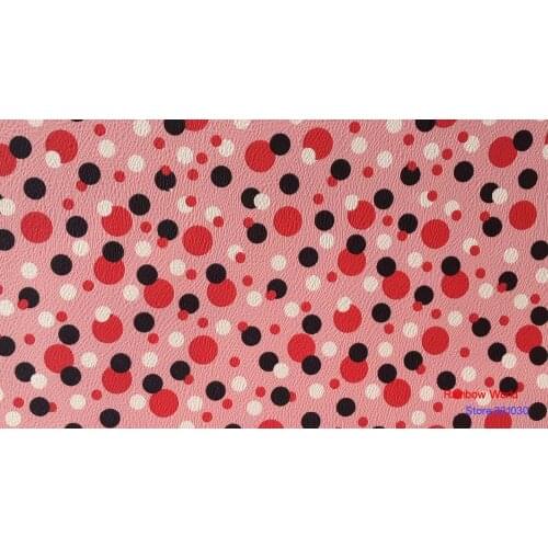 High Quality round dot pattern Faux PU Leather fabric for DIY sewing sofa table shoes bags bed material(1 yard)