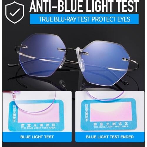 High-end hexagonal frameless reading glasses for men and women