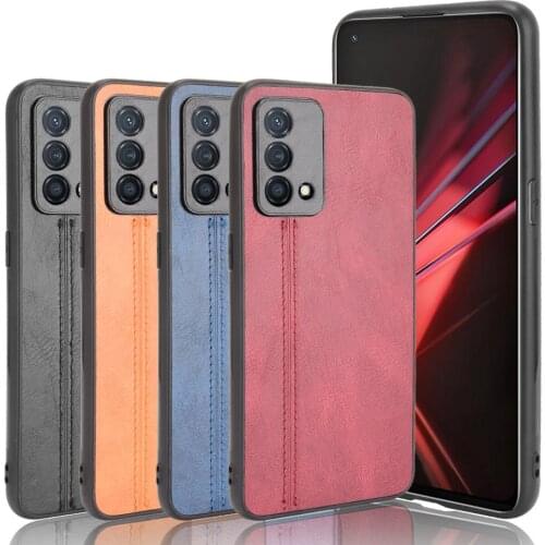 For OPPO K9 Case Luxury Calfskin PU Leather lines Back Cover Shockproof Case For OPPO K9 K 9 OPPOK9 Phone Case
