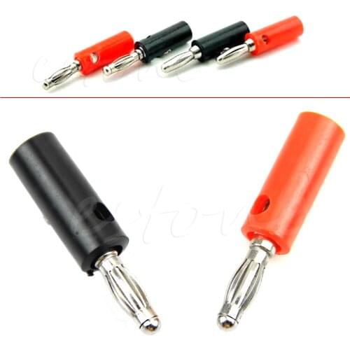 10pcs Audio Speaker Wire Banana Plug Connectors 4mm Adapter Real Cable Entry