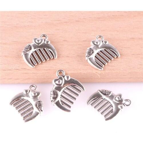 12pcs 23448 Vintage Chinese Wedding Comb Charms Pendant For Jewelry Making Craft Handmade Accessories