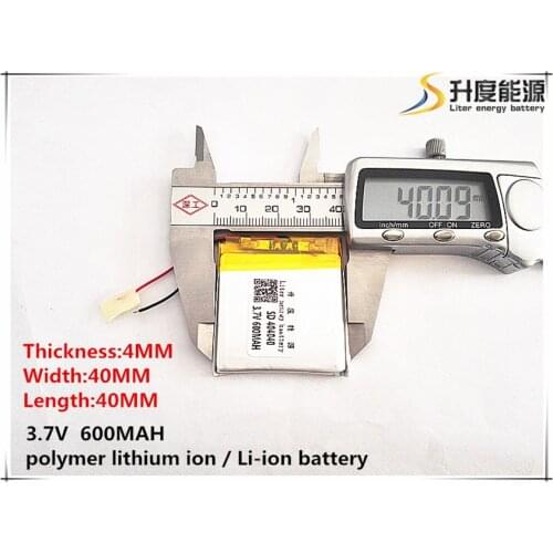 2pcs [SD] 3.7V,600mAH,[404040] Polymer lithium ion / Li-ion battery for TOY,POWER BANK,GPS,mp3,mp4,cell phone,speaker