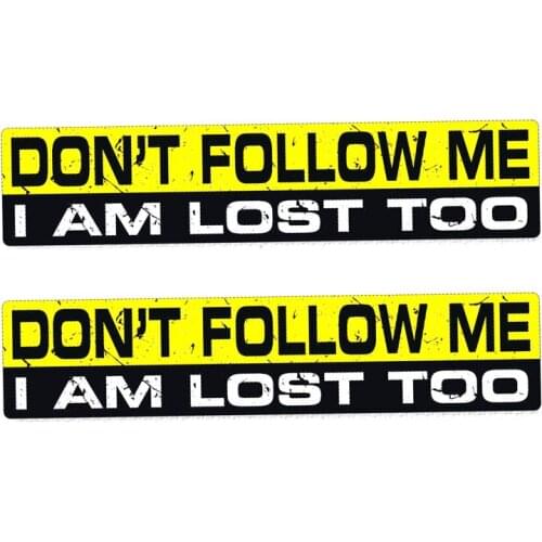 2x Car Styling and Decals Funny Do Not Follow Me I'm Lost Too Warning Motorcycle Sticker Guitar DIY Laptop Stickers