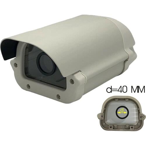 6inch Outdoor Aluminum Security Camera Casing Waterproof Enclosure with 40mm Glass Lens Ring