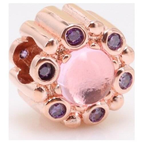 Bewill Hot Sale 925 Sterling Silver Golden Heraldic Glowing Rose Beads Fit Original Bracelet Women Jewelry Making Gift