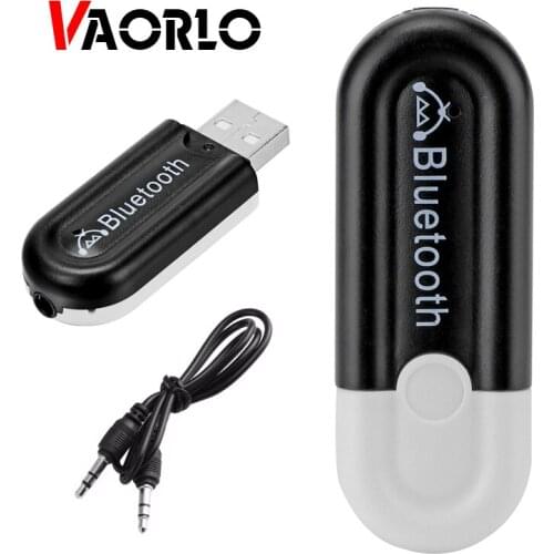 VAORLO Bluetooth Receiver 2 in1 3.5mm USB Car Kit Stereo Music Audio Wireless Receiver Adapter with Mic Hands Free A2DP Dongle