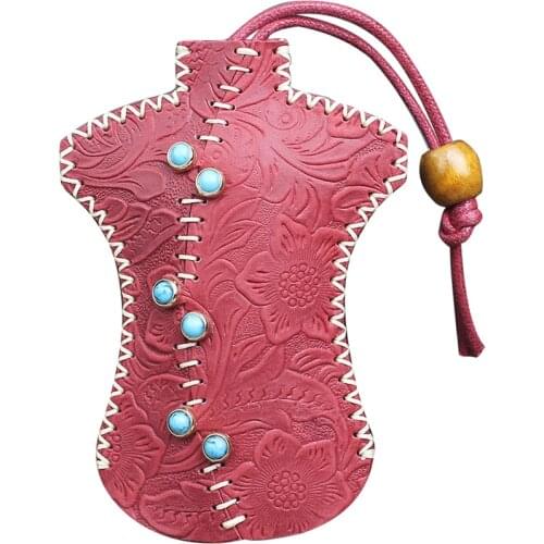 Chinese Style Genuine Leather Key Pocket Luxury Cowhide Smart Keychain Small Mini Housekeeper Key Ring Organizer Pouch