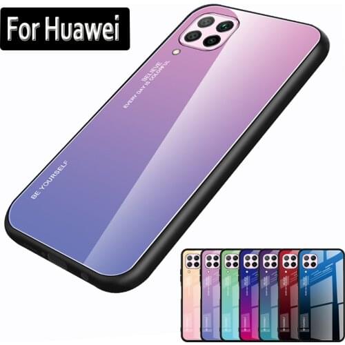 Gradient Glass Case For Huawei P30 Pro P20 P40 Lite Mate 10 20 Light P Smart 2019 Protective Cover For Honor 10i 8X 9X 10X Lite