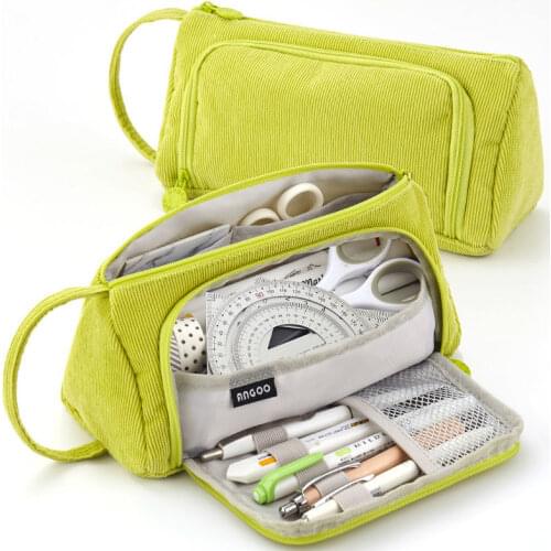 Large Capacity Pencil Bag Canvas Pencil Case School Pen Bag Supplies Corduroy Pencils Pouch Back To School Office Stationery