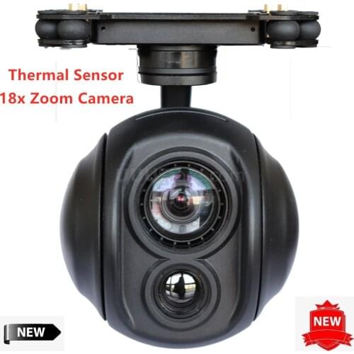 18x Zoom UAV Thermal Camera Gimbal Stabilizer Daylight Sensor for FPV Drone Aerial Cinematography Inspection Rescue Surveillance