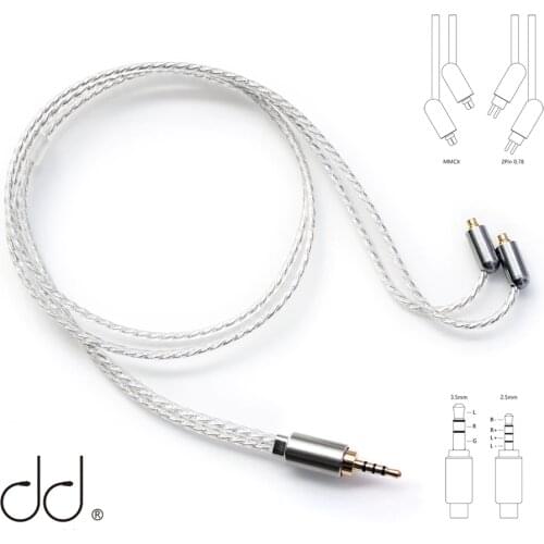 DD ddHiFi BC50B 2.5mm Balanced 3.5mm Jack Earphone Cable MMCX/0.78mm pins Adapter Cables for Headphone Amplifier MP3