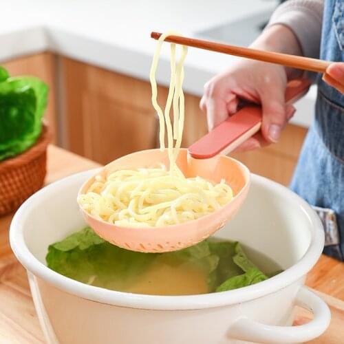 Draining Spoon High Temperature Resistant Noodle Spoon Hanging Storage Filter Mesh Spoon Household Long-Handled Dumpling TS2
