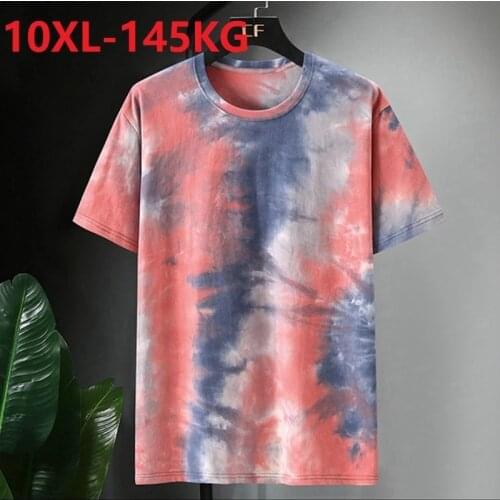 Summer large size men casual fashion cotton t-shirts short sleeve cartoon high street style tees 8XL 10XL 12XL big size tshirt