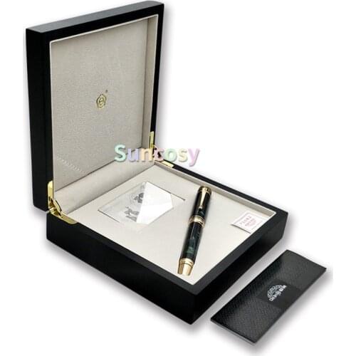 HERO 2189A 18K Gold NIB, Collection Gift Fountain Pen, 0.5mm, Limited Edition Beautiful Deer Metal &Seashell Engraving, Gift set