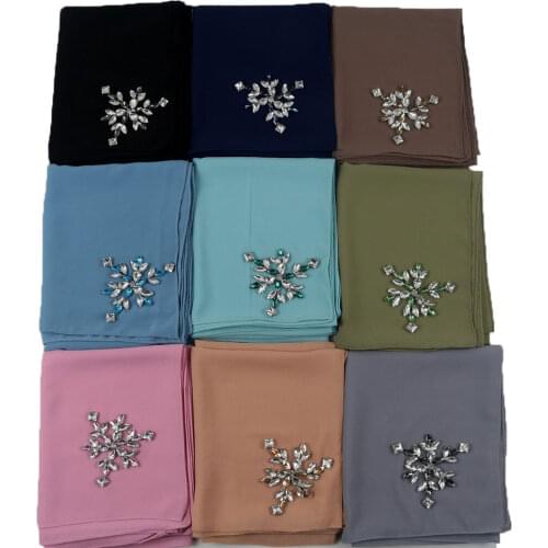 V1 beaded beading crystal glass rhinestone stoned jewel sewing chiffon shawls scarf scarves hijab hijabs