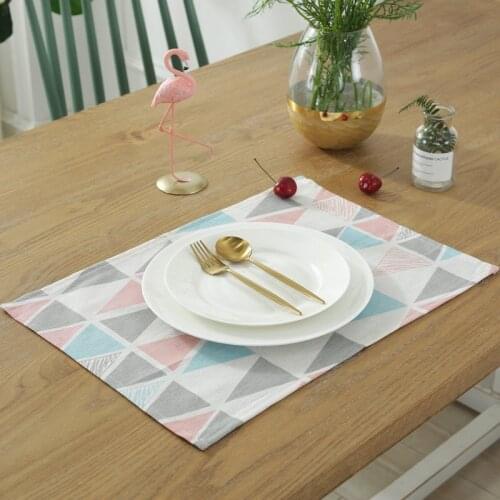 HXCOCLS 45X32cm Simple Modern Quality Table Napkin Towels Dining Table Mats Cotton Place Mats Plate Mat Coasters 4pcs