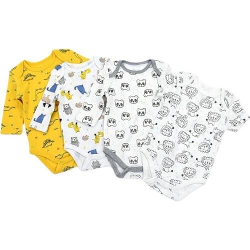 Baby Boy Clothes Spring Long Sleeve Cotton Cute Printed O-neck Pullover Infantil Girl Bodysuit Newborn Onesie Autumn Clothing