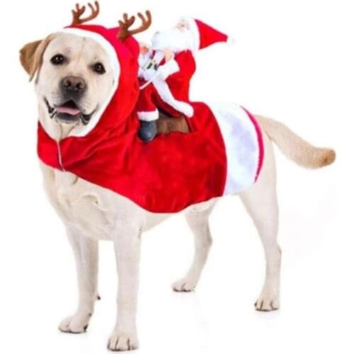 Dog Santa Claus Costume Outfit Winter Jacket Small Middle Large Pet Christmas Clothes Xmas Carnival Funny Pet Clothes