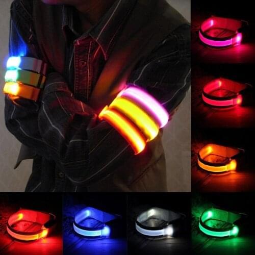 Outdoor Sport Night Running Oversleeve LED Lamp Safety Belt Arm Legs Warning Bracelet Cycling Party Luces