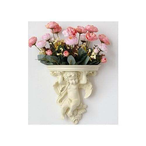 European style wall decorations on the living room wall mural Angel floral arrangement sofa backdrop wall decorative resin