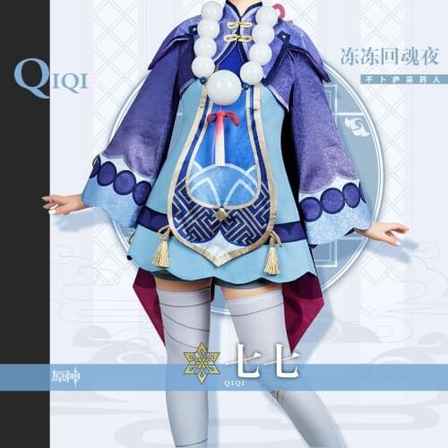 ​Genshin Impact Cosplay Qiqi Cosplay Zombie Cos Costume Game Full Set Of Clothes 2021 New